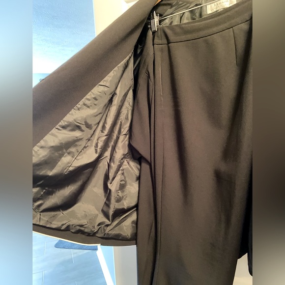 Plus size Designer black suit with white piping - Picture 4 of 7